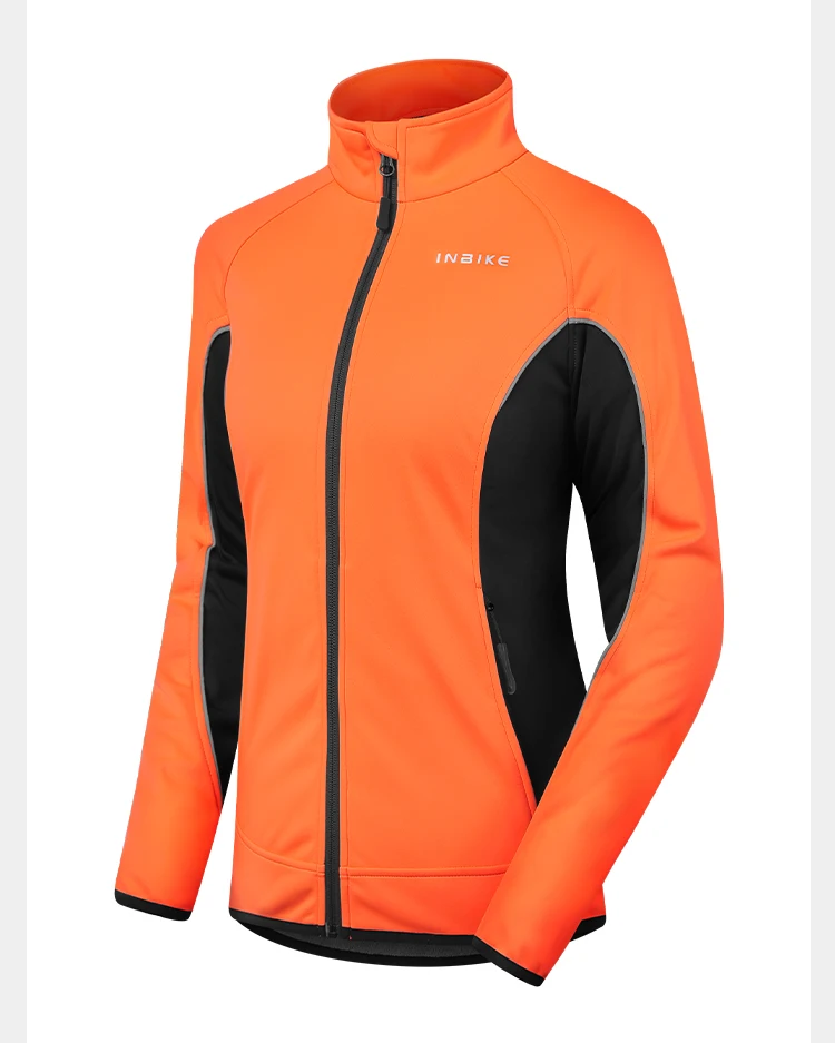 INBIKE Winter Women Cycling Jackets Thermal Fleece Biking Clothes Bicycle Road Bike Windbreaker MTB Reflective Jacket for Women