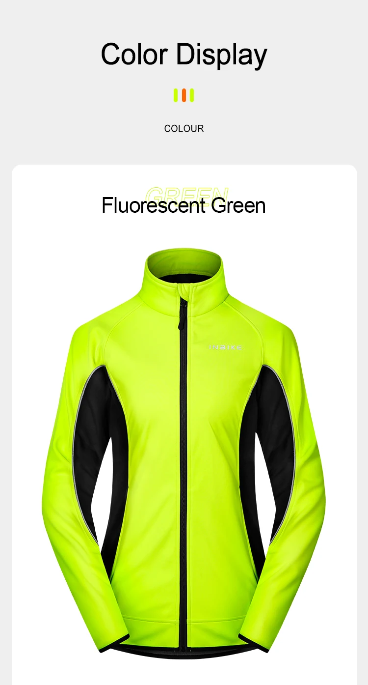 INBIKE Winter Women Cycling Jackets Thermal Fleece Biking Clothes Bicycle Road Bike Windbreaker MTB Reflective Jacket for Women
