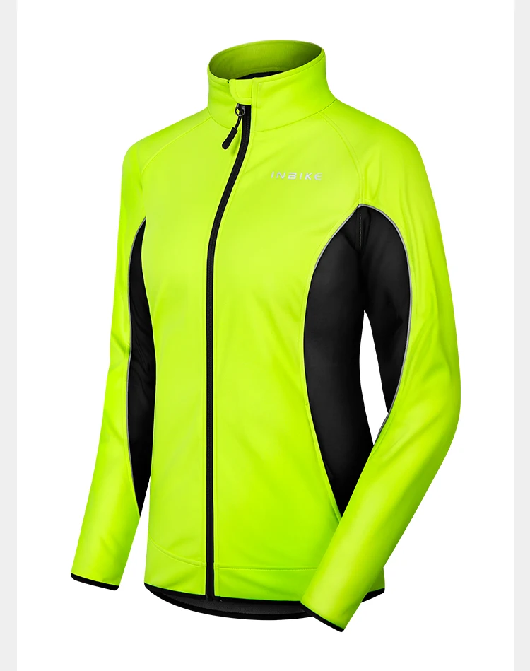 INBIKE Winter Women Cycling Jackets Thermal Fleece Biking Clothes Bicycle Road Bike Windbreaker MTB Reflective Jacket for Women