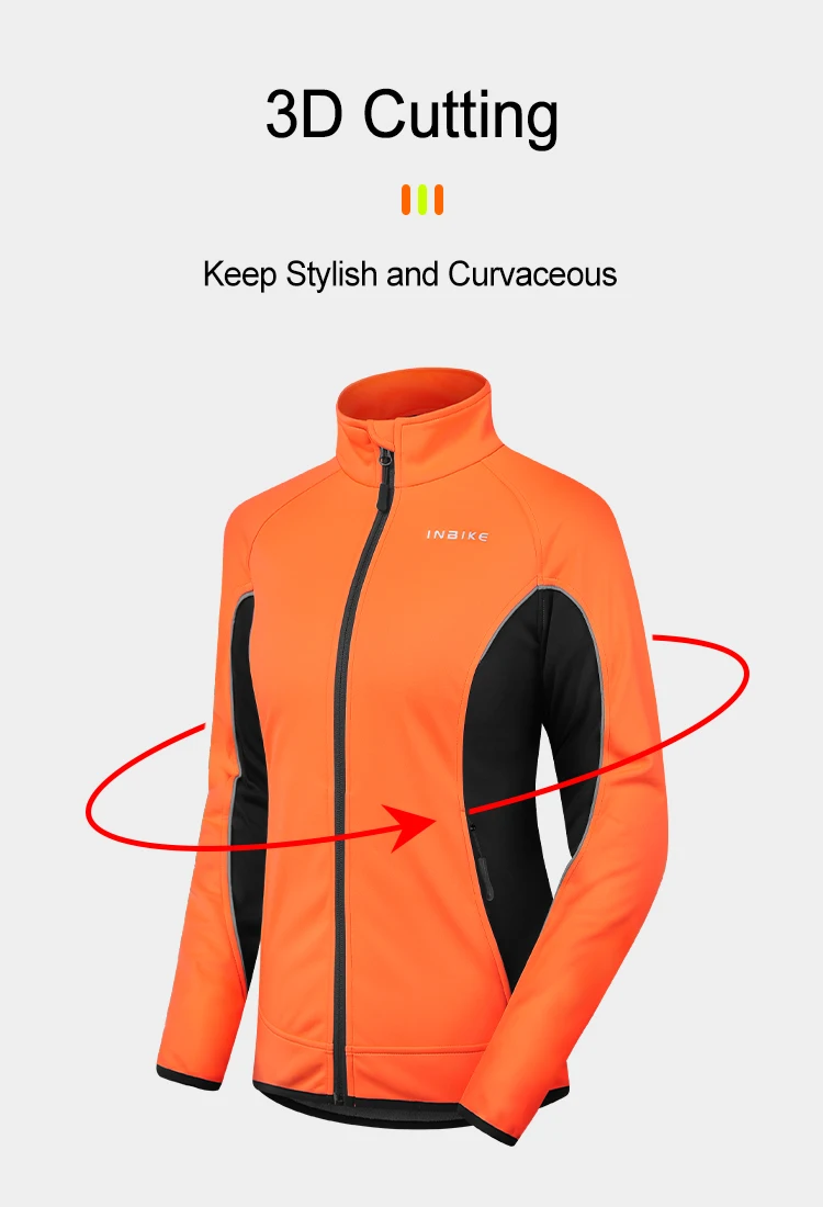 INBIKE Winter Women Cycling Jackets Thermal Fleece Biking Clothes Bicycle Road Bike Windbreaker MTB Reflective Jacket for Women