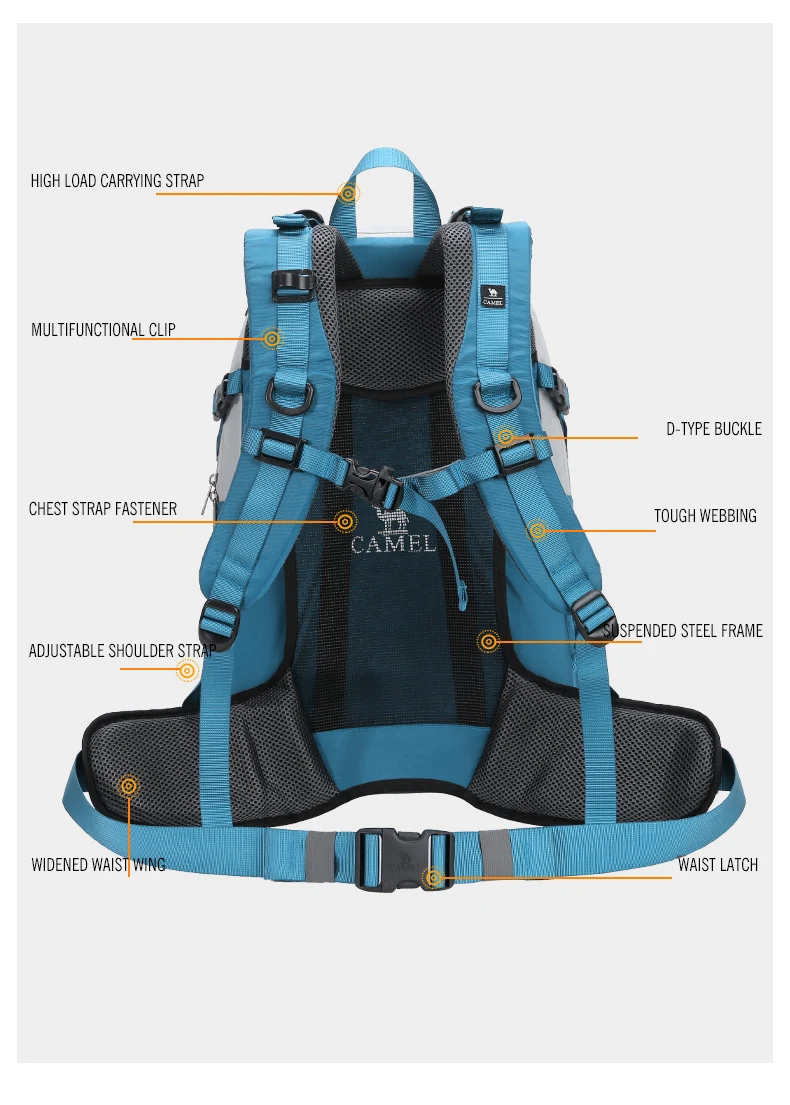 GOLDEN CAMEL Waterproof Backpacks Men Women Climbing Bag for Men Ultralight Hiking Backpack with Sport Bags Covers Camping