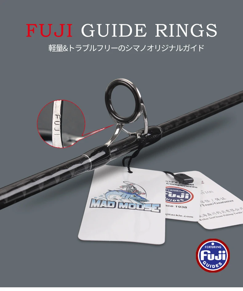 MADMOUSE Japan Quality Fuji Guides Boat Fishing Rod 1.68m 1.9m 24-32kg Big Drag Power Ocean Fishing Rod Jigging Rods 1.68H 1.9H