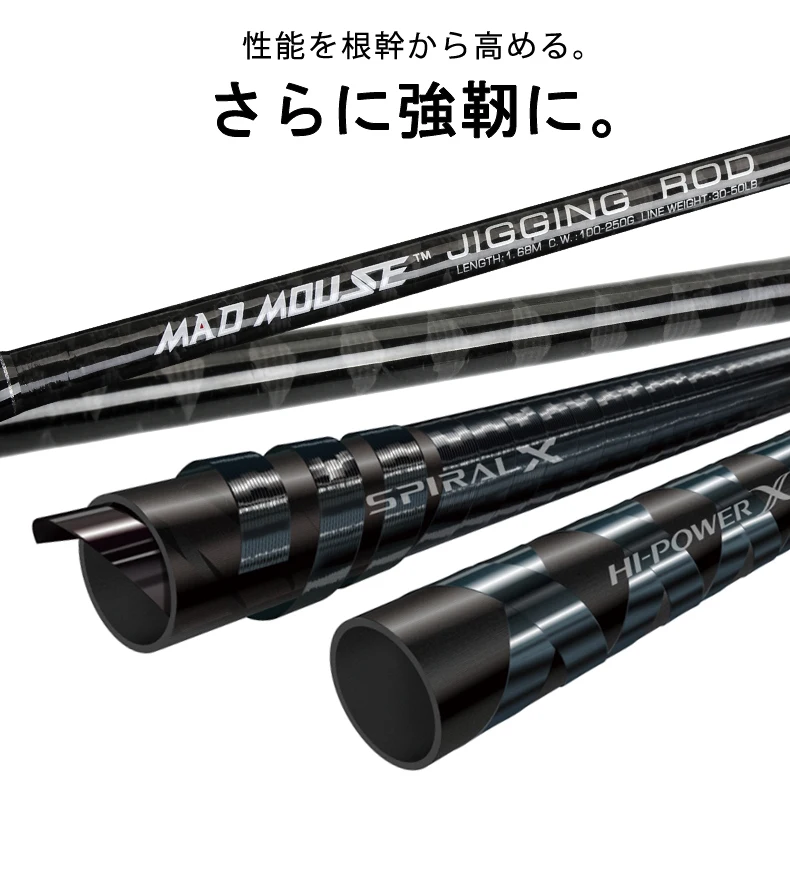 MADMOUSE Japan Quality Fuji Guides Boat Fishing Rod 1.68m 1.9m 24-32kg Big Drag Power Ocean Fishing Rod Jigging Rods 1.68H 1.9H