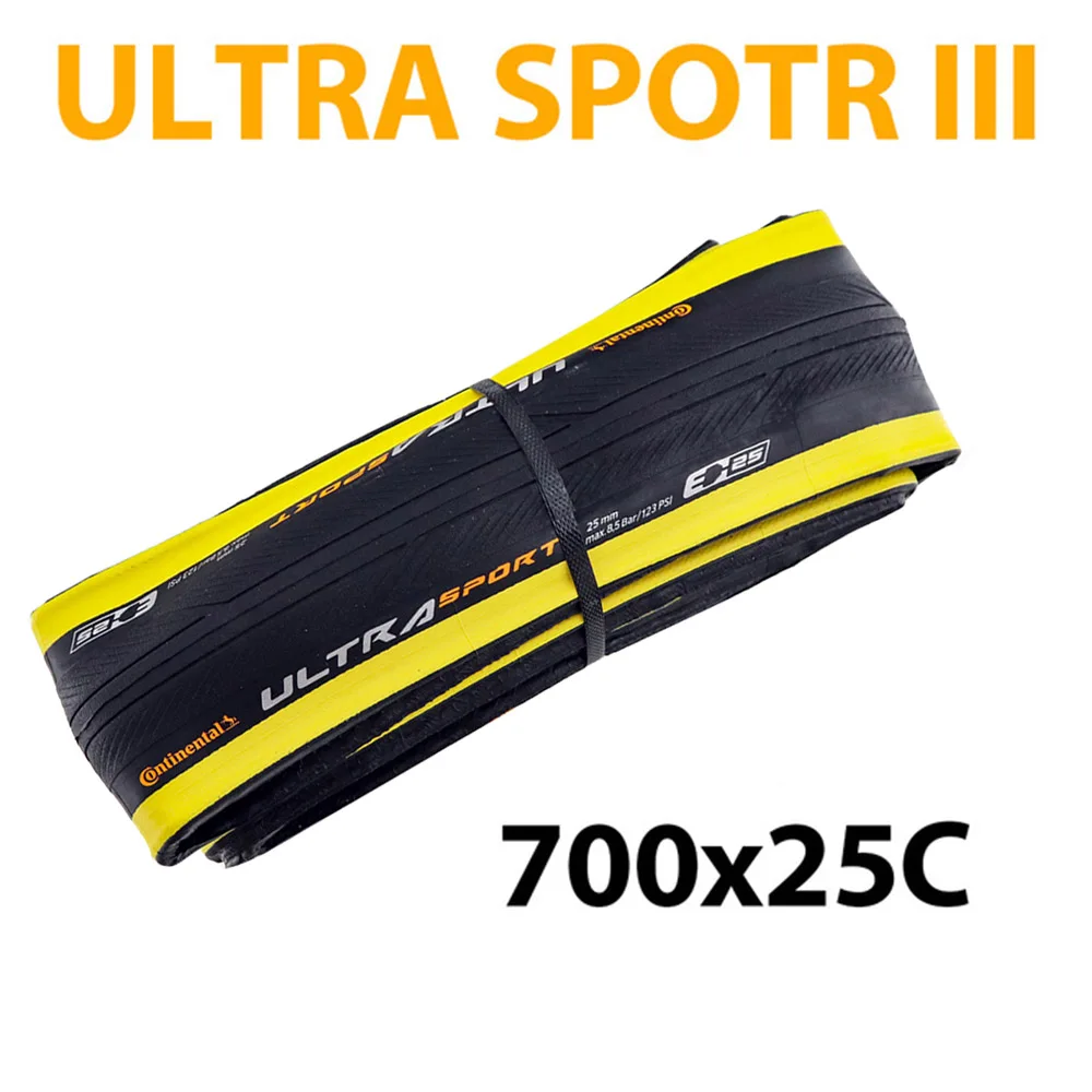 Continental Road Tire 700x25C/28C/23C Ultra Sport III & GRAND Sport Race Black Yellow Road Bike Clincher Folding Gravel Tire
