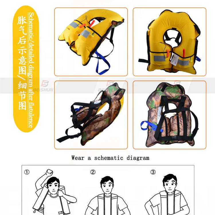Manual/Automatic Inflatable Life Jacket Professional Swiming Fishing Life Vest Water Sports Children Adult Life Vest for Fishing