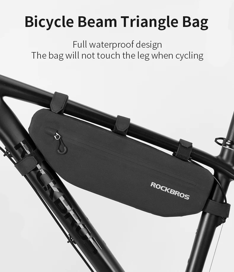 ROCKBROS Bicycle Bags Bike Frame Front Tube Bag Large Capacity Waterproof Triangle Bag Cycling Storage MTB Road Bike Accessories