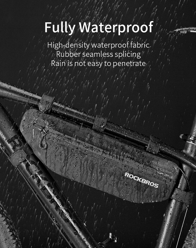 ROCKBROS Bicycle Bags Bike Frame Front Tube Bag Large Capacity Waterproof Triangle Bag Cycling Storage MTB Road Bike Accessories