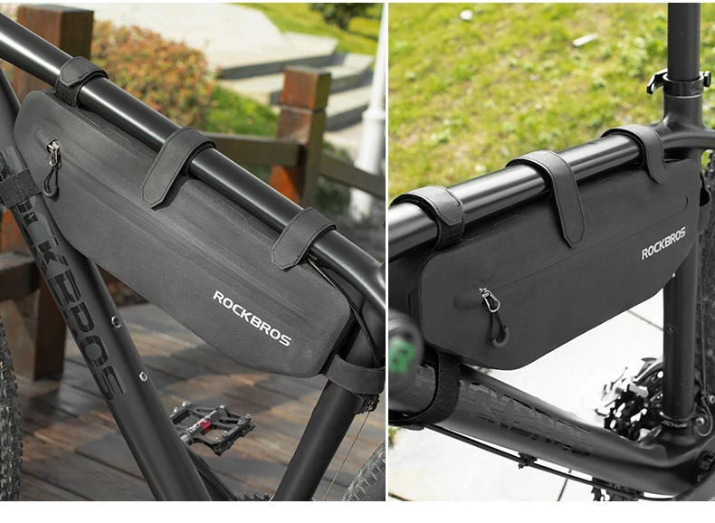 ROCKBROS Bicycle Bags Bike Frame Front Tube Bag Large Capacity Waterproof Triangle Bag Cycling Storage MTB Road Bike Accessories