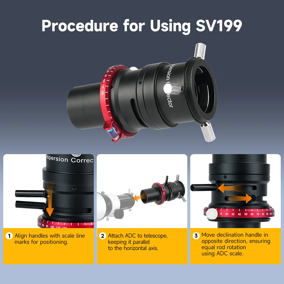 Svbony SV199 Telescope ADC Atmospheric Dispersion Corrector 1.25'' for Telescope Professional Photography Part SV199