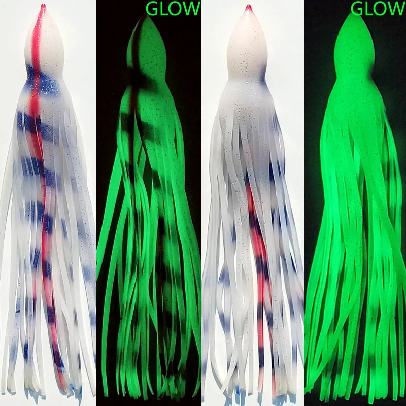 16pcs Replacement Octopus Skirts for Trolling Lures skirt octopus soft fishing lure Rigged skirt Marlin Tuna Pakula game fishing