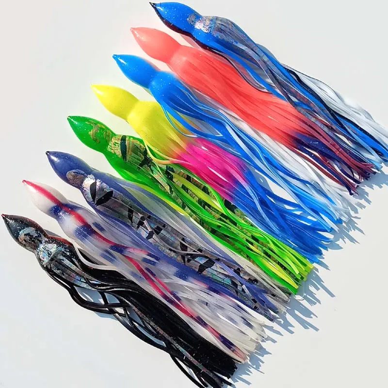 16pcs Replacement Octopus Skirts for Trolling Lures skirt octopus soft fishing lure Rigged skirt Marlin Tuna Pakula game fishing