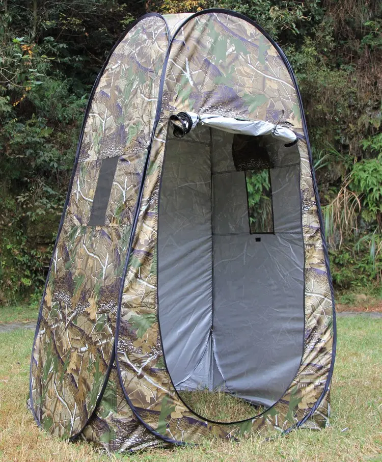 Single Person Portable Privacy Shower Toilet Camping Pop Up Tent Camouflage UV Function Outdoor Dressing Photography Watch Bird