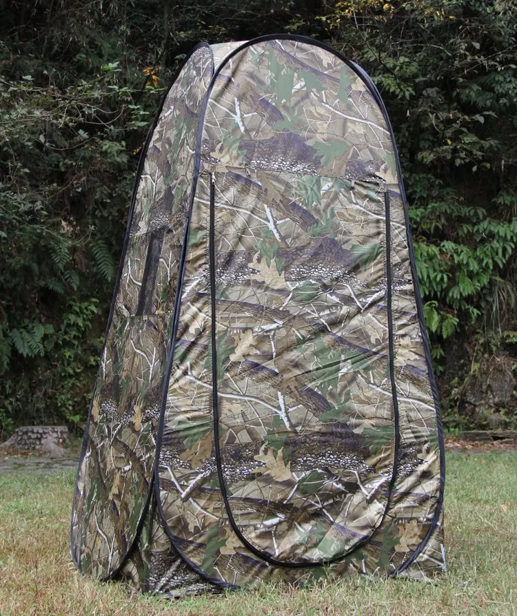 Single Person Portable Privacy Shower Toilet Camping Pop Up Tent Camouflage UV Function Outdoor Dressing Photography Watch Bird