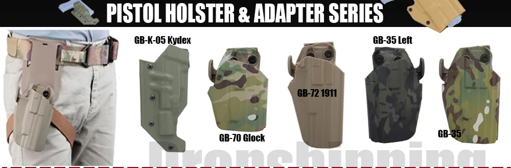 Hunting Holster Drop Leg Band Metal Modular Air Soft Universal Holster Adapter with Tactica QLS Quick Release Platform