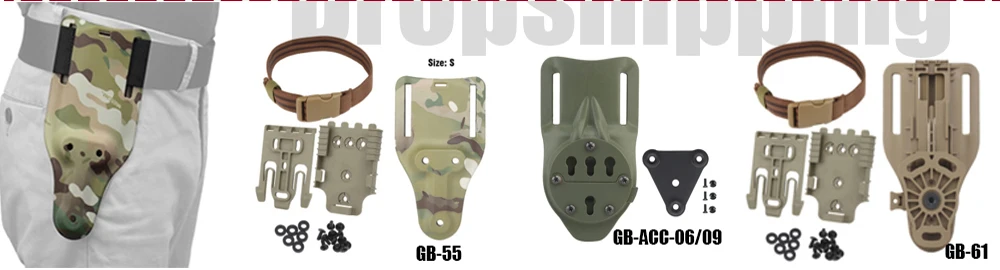 Hunting Holster Drop Leg Band Metal Modular Air Soft Universal Holster Adapter with Tactica QLS Quick Release Platform