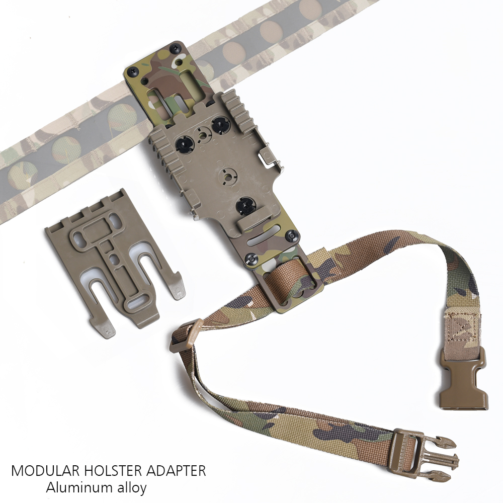 Hunting Holster Drop Leg Band Metal Modular Air Soft Universal Holster Adapter with Tactica QLS Quick Release Platform