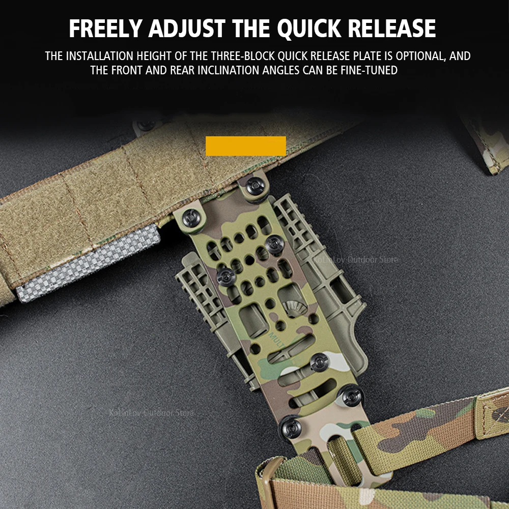 Hunting Holster Drop Leg Band Metal Modular Air Soft Universal Holster Adapter with Tactica QLS Quick Release Platform