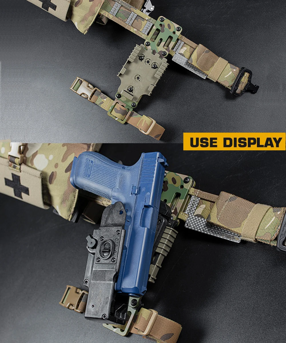 Hunting Holster Drop Leg Band Metal Modular Air Soft Universal Holster Adapter with Tactica QLS Quick Release Platform
