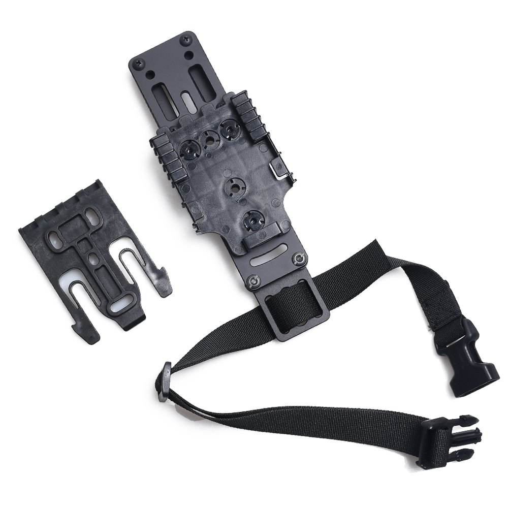 Hunting Holster Drop Leg Band Metal Modular Air Soft Universal Holster Adapter with Tactica QLS Quick Release Platform