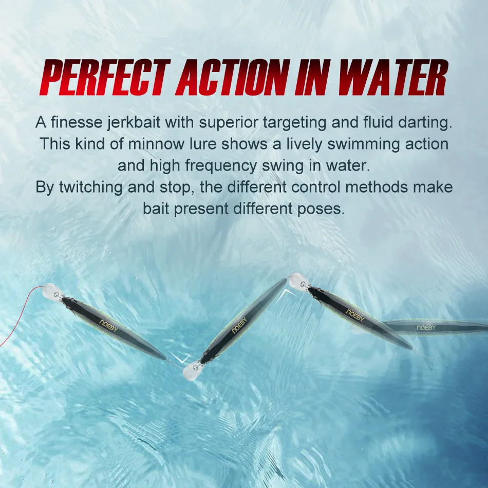 Noeby 3pcs 11cm 36g NEW Color Sinking 0.2-3m Minnow Fishing Lure Long Casting Large Trout Seabass Saltwater Hard Bait Wobbler