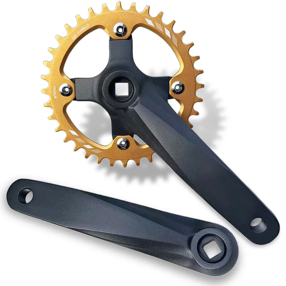Bicycle Square Hole Sprocket 104BCD 152mm/165mm/170mm Crank Arms 32/34/36/38/40/42T Narrow Wide Chainwheel MTB Bike Crankset