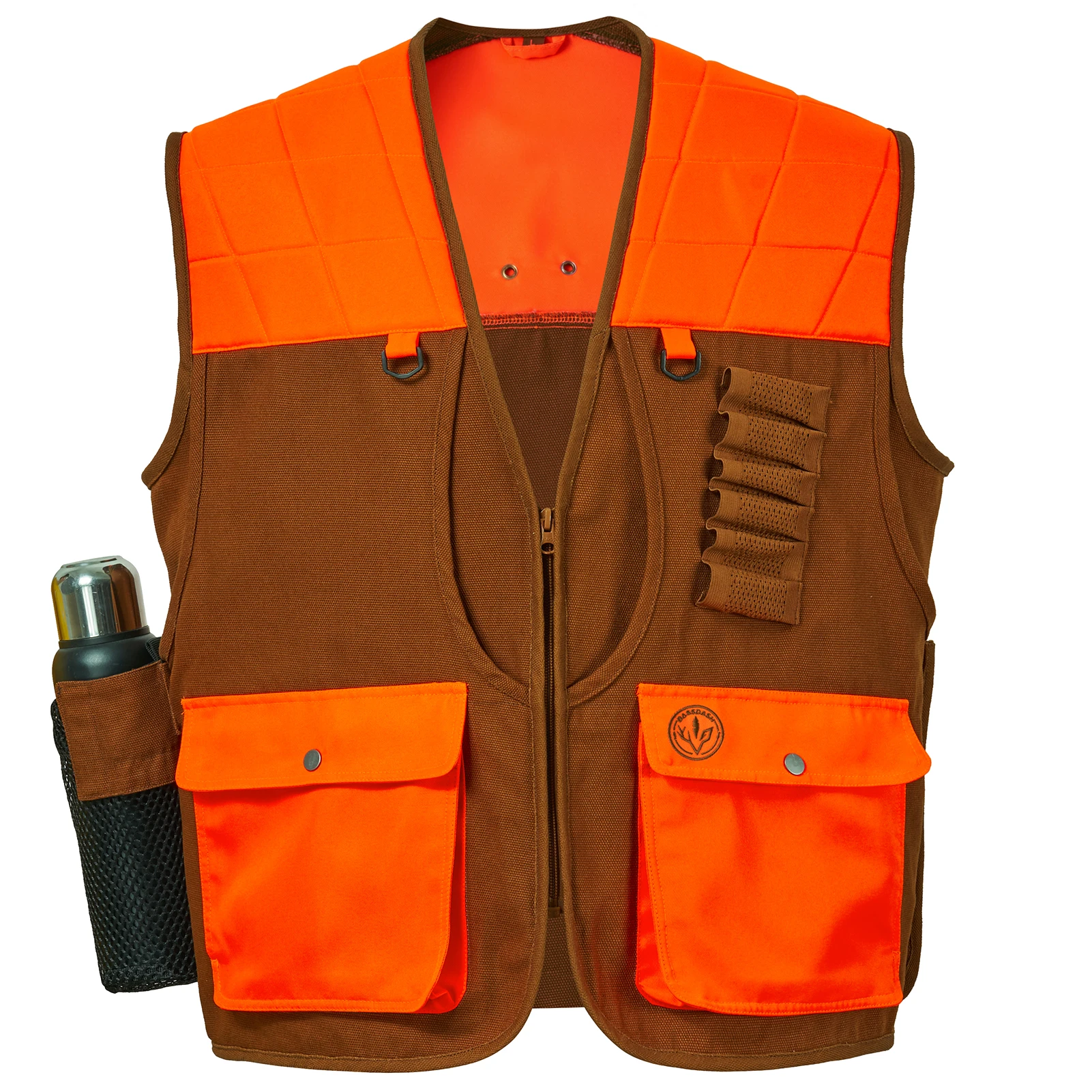 Bassdash Unisex Upland Game Field Water-Resistant Bird Hunting Vest with Multi Pockets Brown/Orange Men Women FV11
