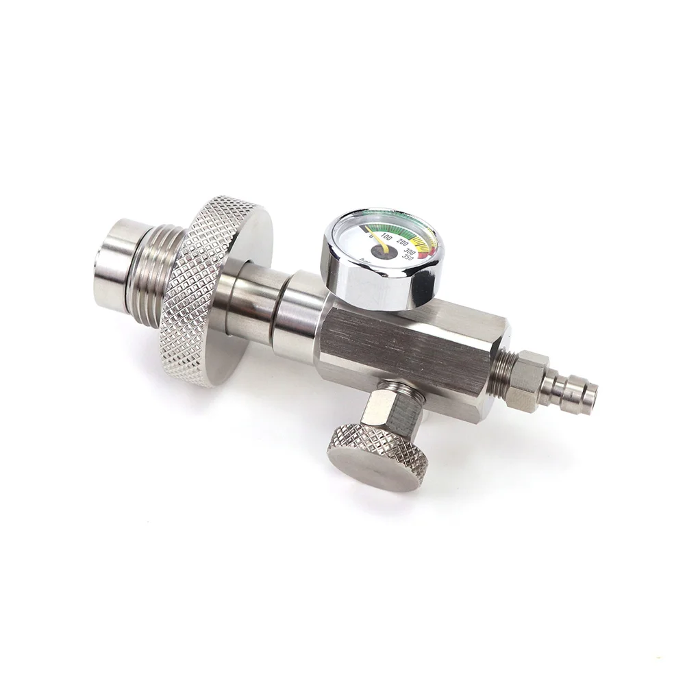 Din Diving HPA Fill Station Refill Charging Adapter With Quick Disconnect Stainless Steel Big Bottle To Small Bottle Adaptor
