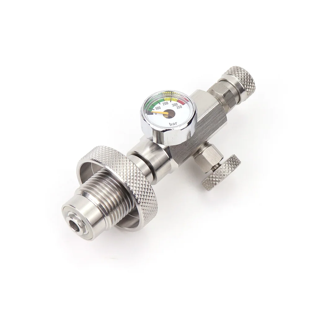Din Diving HPA Fill Station Refill Charging Adapter With Quick Disconnect Stainless Steel Big Bottle To Small Bottle Adaptor
