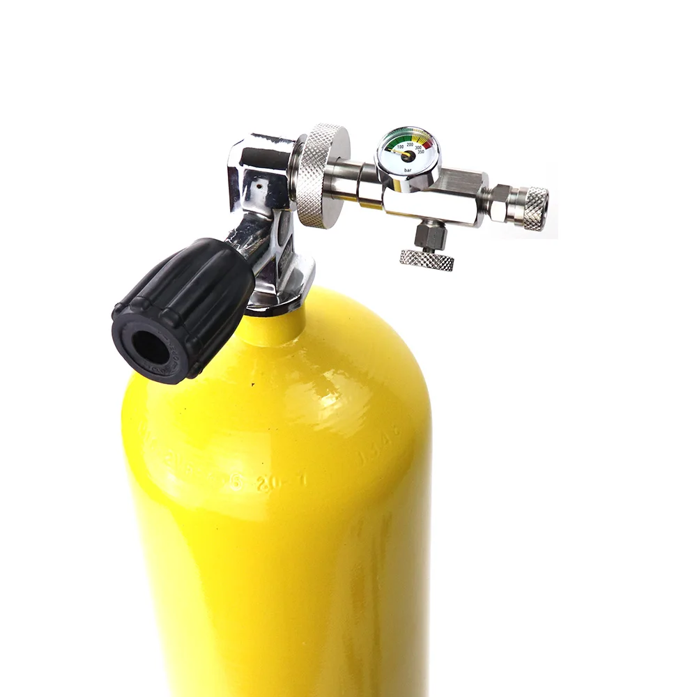 Din Diving HPA Fill Station Refill Charging Adapter With Quick Disconnect Stainless Steel Big Bottle To Small Bottle Adaptor