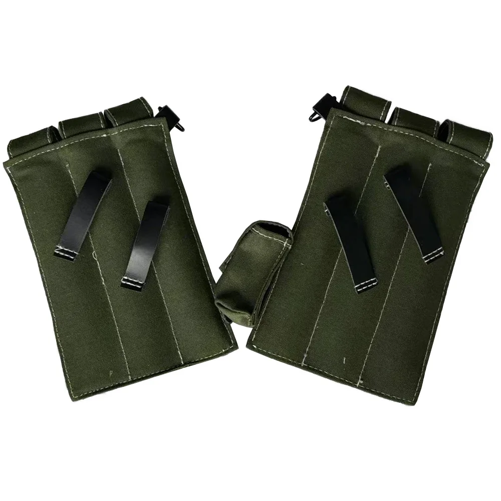 Classic Men's Canvas Kit Bag Green Hard Wallet Vintage Kit Cowhide Strap MP38 MP40 Kit Equipment Package WWII WW2
