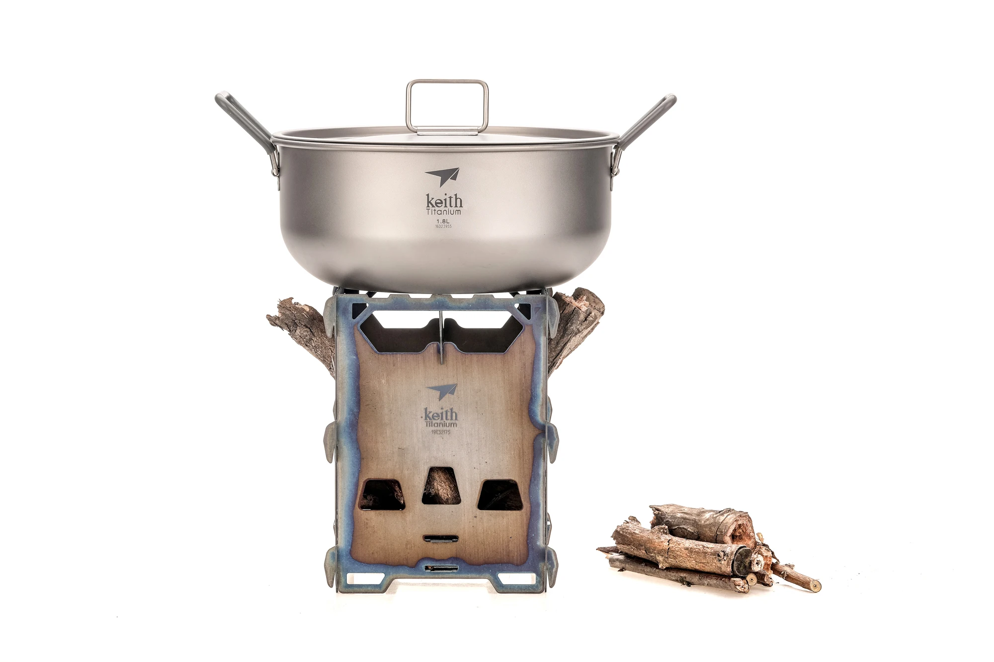 Keith Titanium Alloy Backpacking Wood Stove Outdoor Camping Stove Portable Ultralight Folding Wood Stove Pocket Stove Ti2201