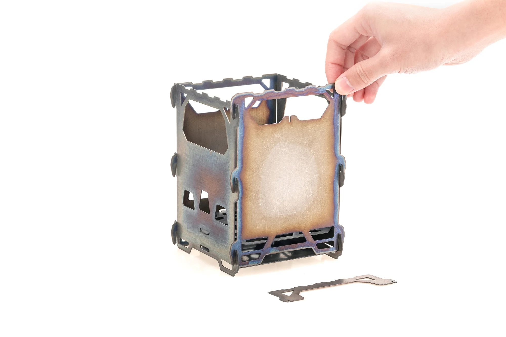 Keith Titanium Alloy Backpacking Wood Stove Outdoor Camping Stove Portable Ultralight Folding Wood Stove Pocket Stove Ti2201