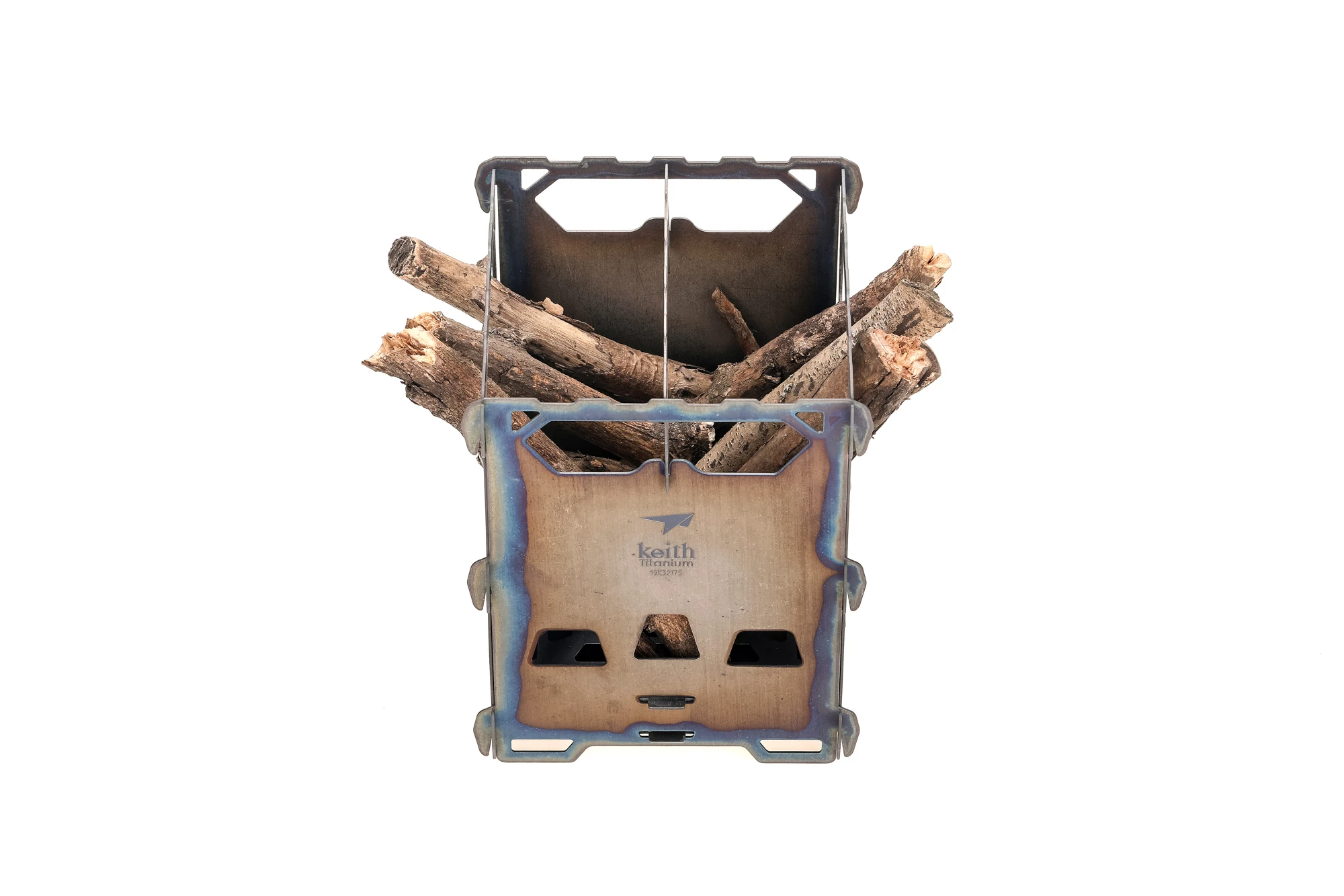 Keith Titanium Alloy Backpacking Wood Stove Outdoor Camping Stove Portable Ultralight Folding Wood Stove Pocket Stove Ti2201