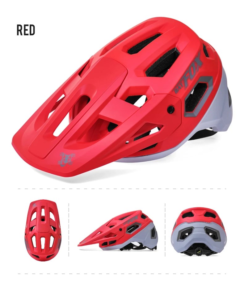 BATFOX New Outdoor DH MTB Bicycle Helmet Integrally-molded Road Mountain Bike Helmet Ultralight Racing Riding Cycling Helmet