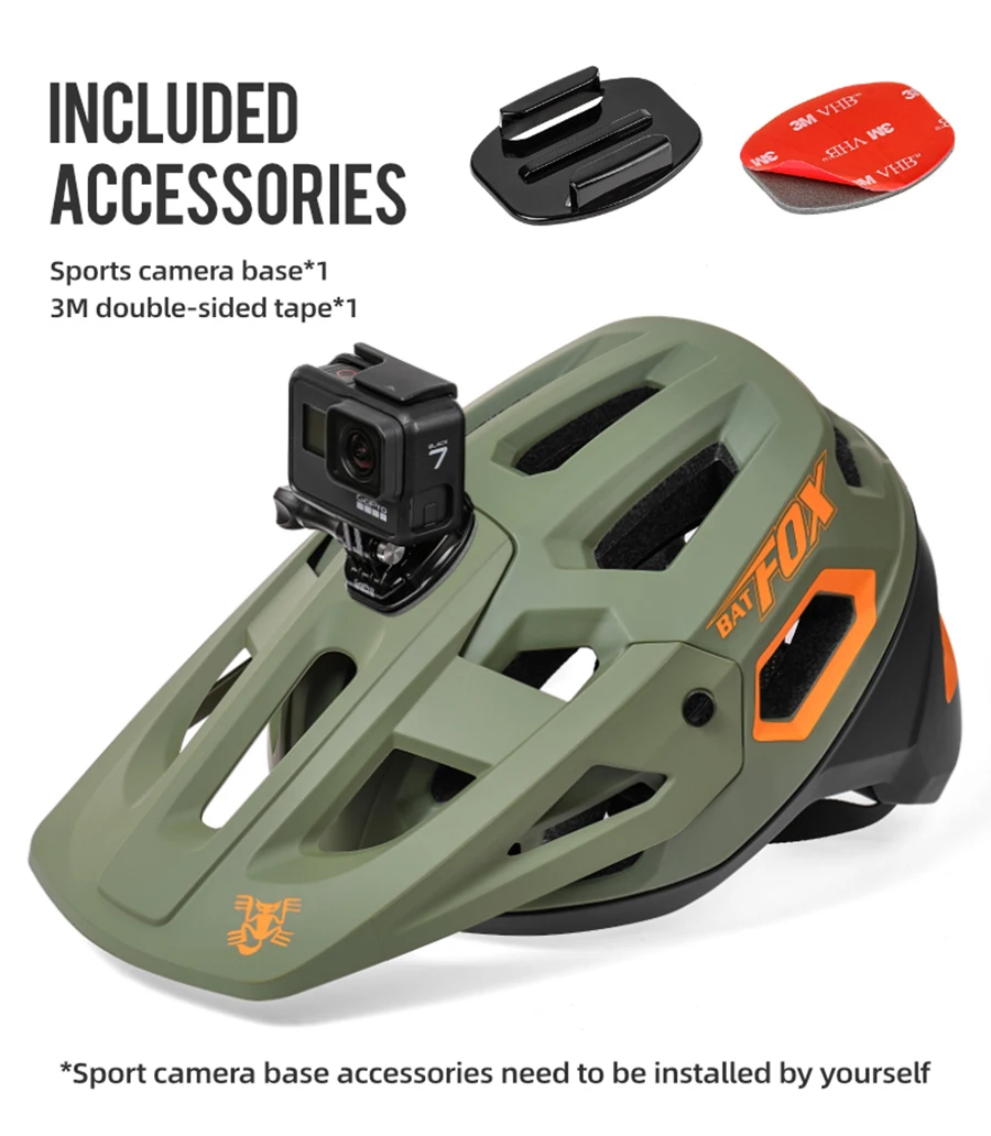 BATFOX New Outdoor DH MTB Bicycle Helmet Integrally-molded Road Mountain Bike Helmet Ultralight Racing Riding Cycling Helmet