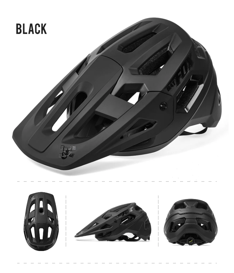 BATFOX New Outdoor DH MTB Bicycle Helmet Integrally-molded Road Mountain Bike Helmet Ultralight Racing Riding Cycling Helmet