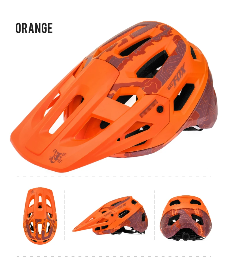 BATFOX New Outdoor DH MTB Bicycle Helmet Integrally-molded Road Mountain Bike Helmet Ultralight Racing Riding Cycling Helmet