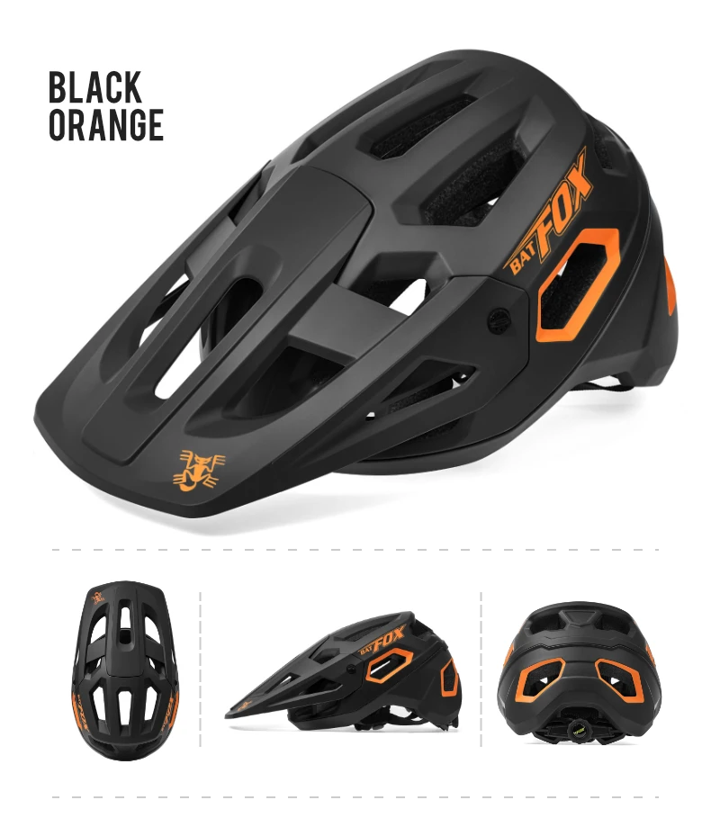 BATFOX New Outdoor DH MTB Bicycle Helmet Integrally-molded Road Mountain Bike Helmet Ultralight Racing Riding Cycling Helmet