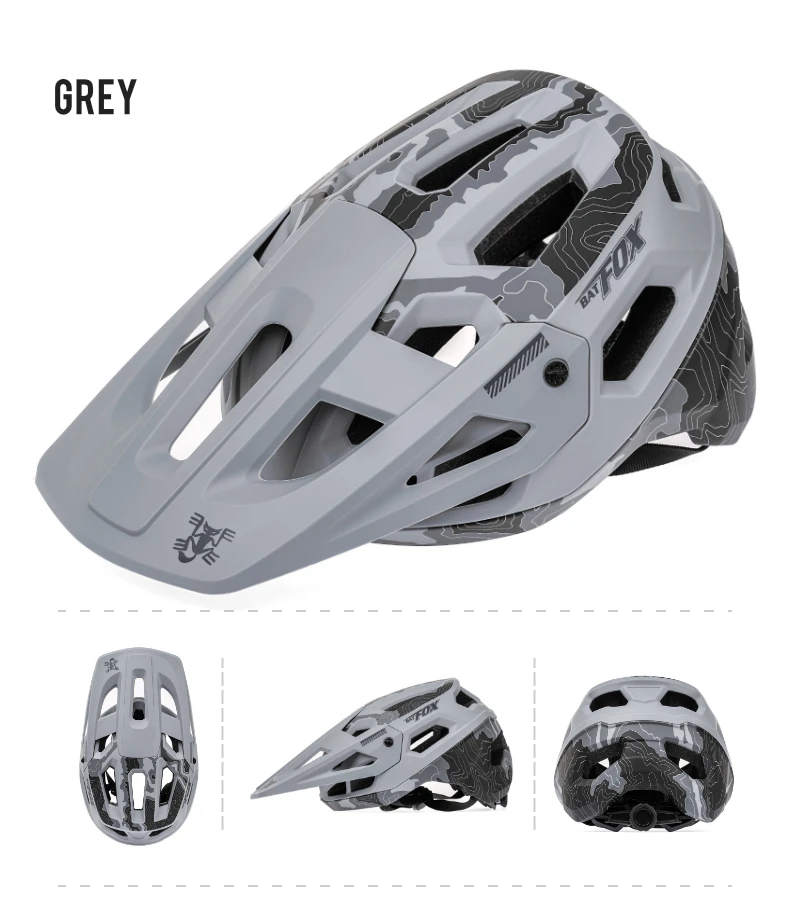 BATFOX New Outdoor DH MTB Bicycle Helmet Integrally-molded Road Mountain Bike Helmet Ultralight Racing Riding Cycling Helmet