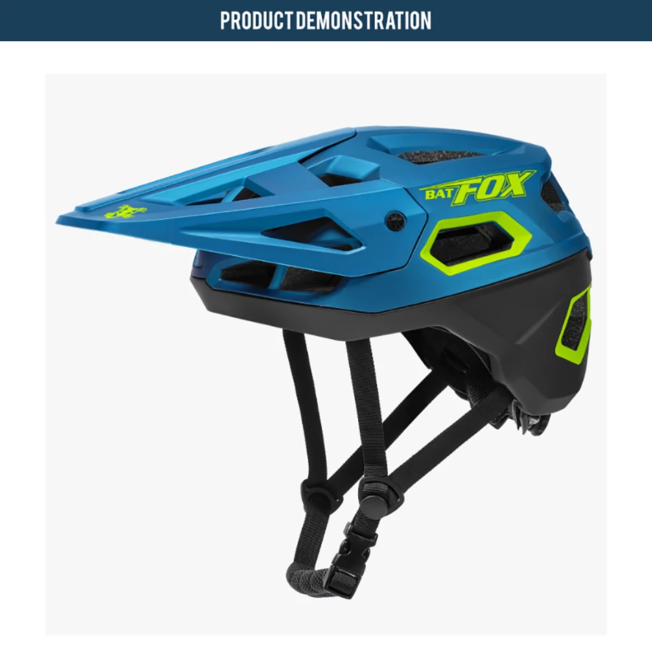 BATFOX New Outdoor DH MTB Bicycle Helmet Integrally-molded Road Mountain Bike Helmet Ultralight Racing Riding Cycling Helmet