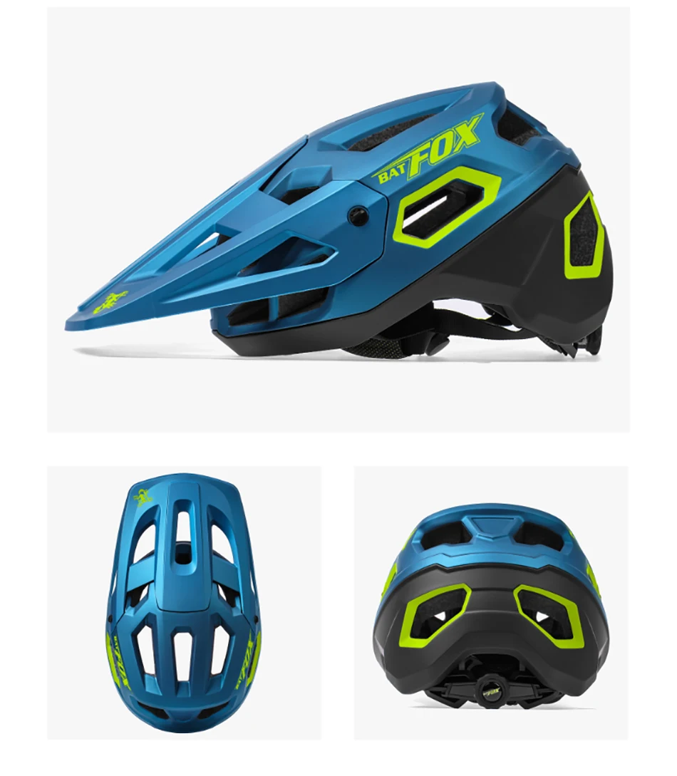 BATFOX New Outdoor DH MTB Bicycle Helmet Integrally-molded Road Mountain Bike Helmet Ultralight Racing Riding Cycling Helmet