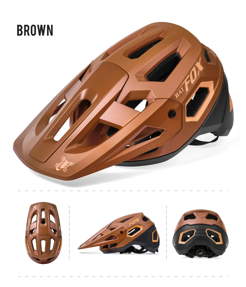 BATFOX New Outdoor DH MTB Bicycle Helmet Integrally-molded Road Mountain Bike Helmet Ultralight Racing Riding Cycling Helmet