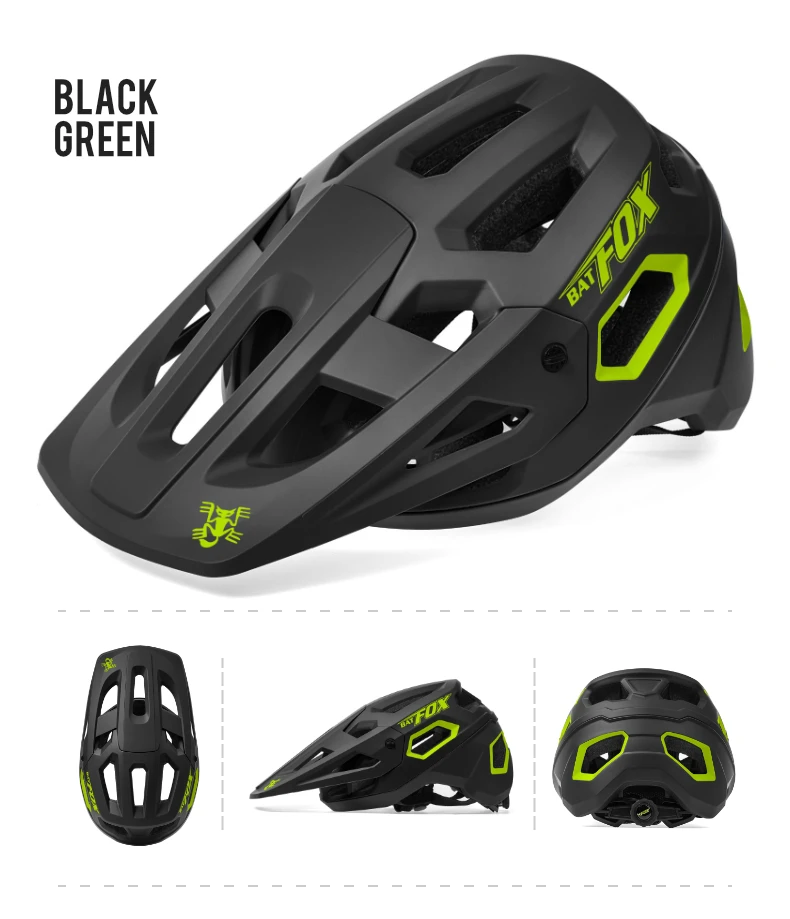 BATFOX New Outdoor DH MTB Bicycle Helmet Integrally-molded Road Mountain Bike Helmet Ultralight Racing Riding Cycling Helmet