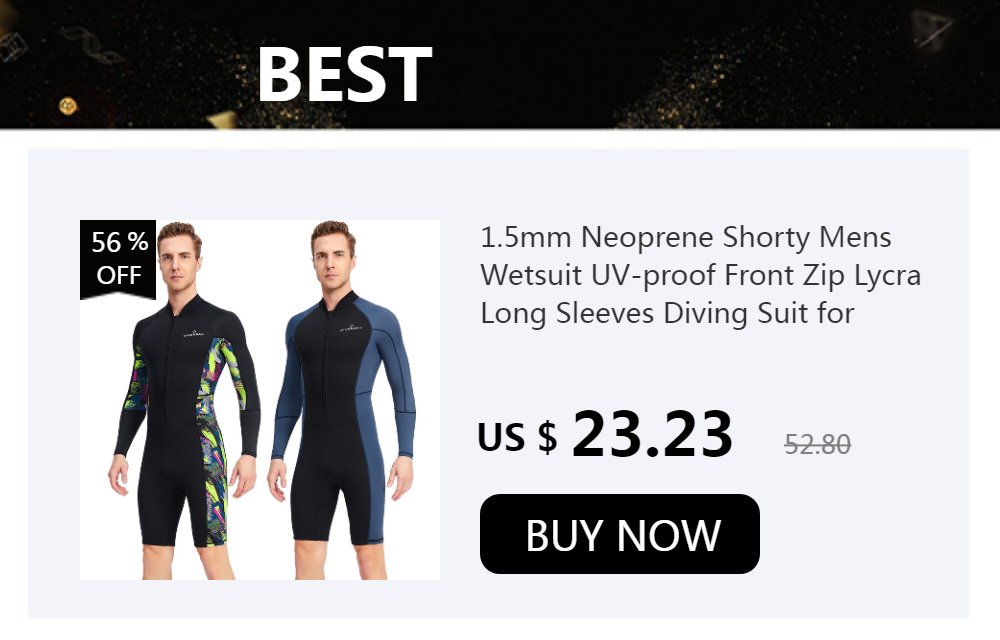 1.5mm Neoprene Shorty Mens Wetsuit UV-proof Front Zip Lycra Long Sleeves Diving Suit for Underwater Snorkeling Swimming Surfing