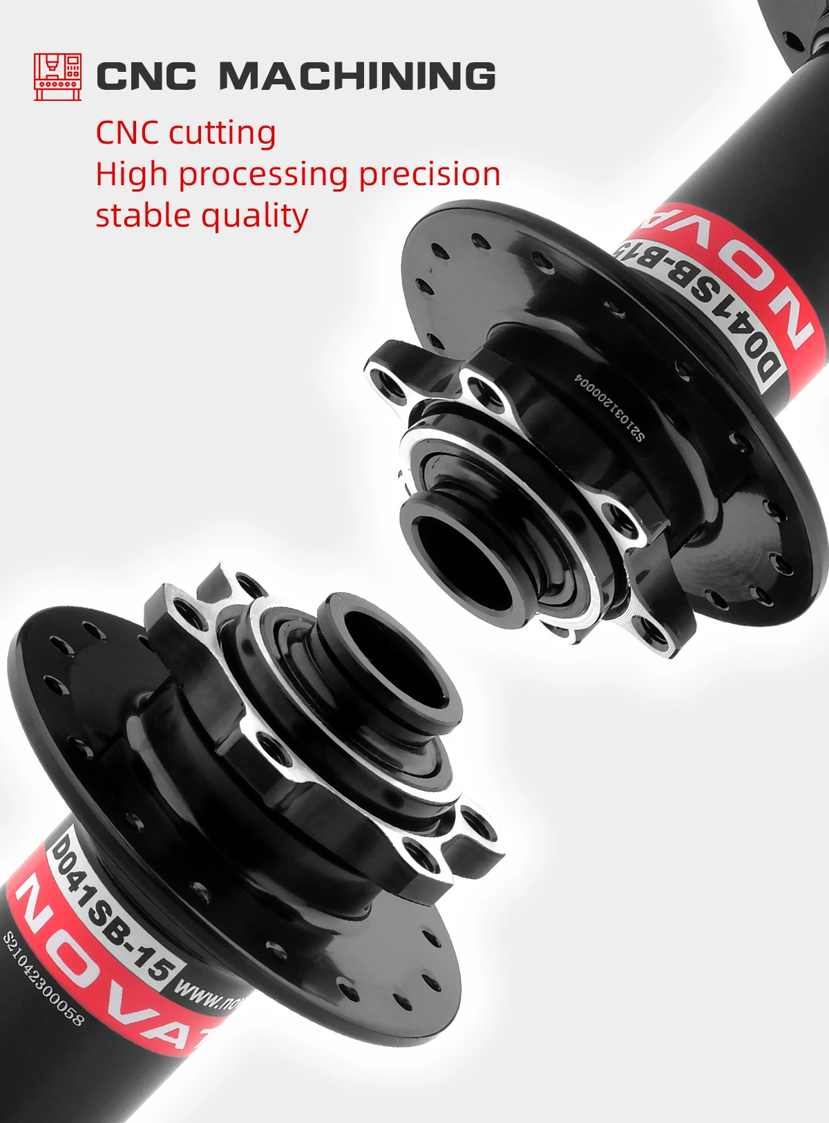 Novatec MTB Front Hub 32 Holes Thru 100x15mm Boost 110x15mm Mountain Bike Bearing Hub 32H Bicycle Parts