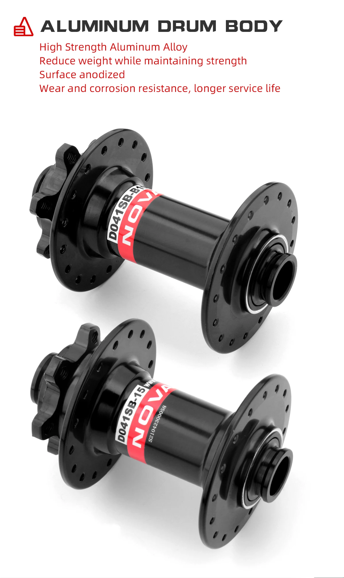 Novatec MTB Front Hub 32 Holes Thru 100x15mm Boost 110x15mm Mountain Bike Bearing Hub 32H Bicycle Parts