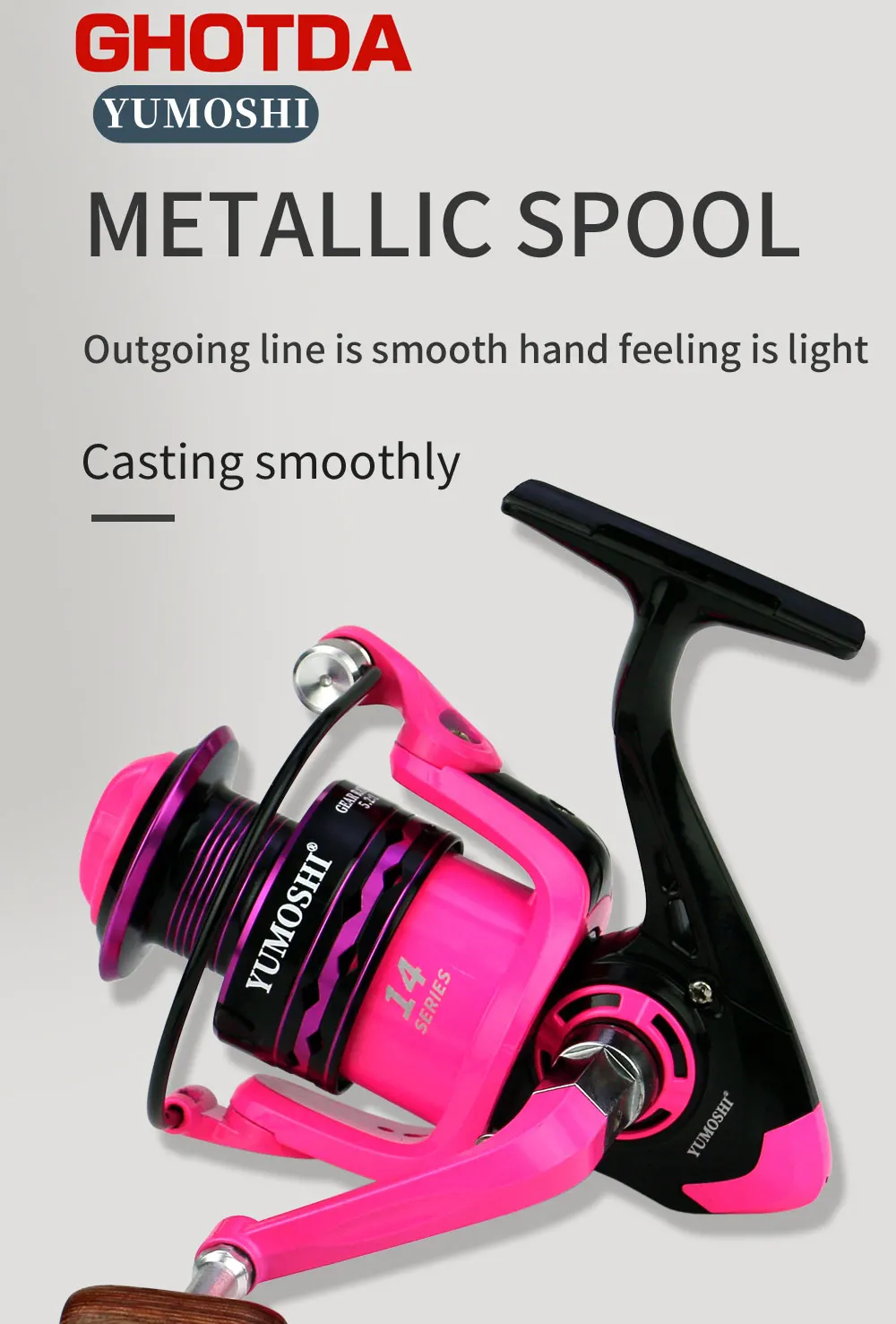 Stong Power Fishing Reel +Line 2000-7000 Spinning More Stable For Any Fish Species Left/Right Hand Spinning Reel Max Drag 5-12Kg