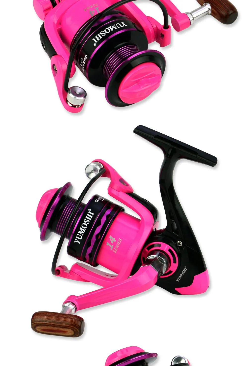 Stong Power Fishing Reel +Line 2000-7000 Spinning More Stable For Any Fish Species Left/Right Hand Spinning Reel Max Drag 5-12Kg