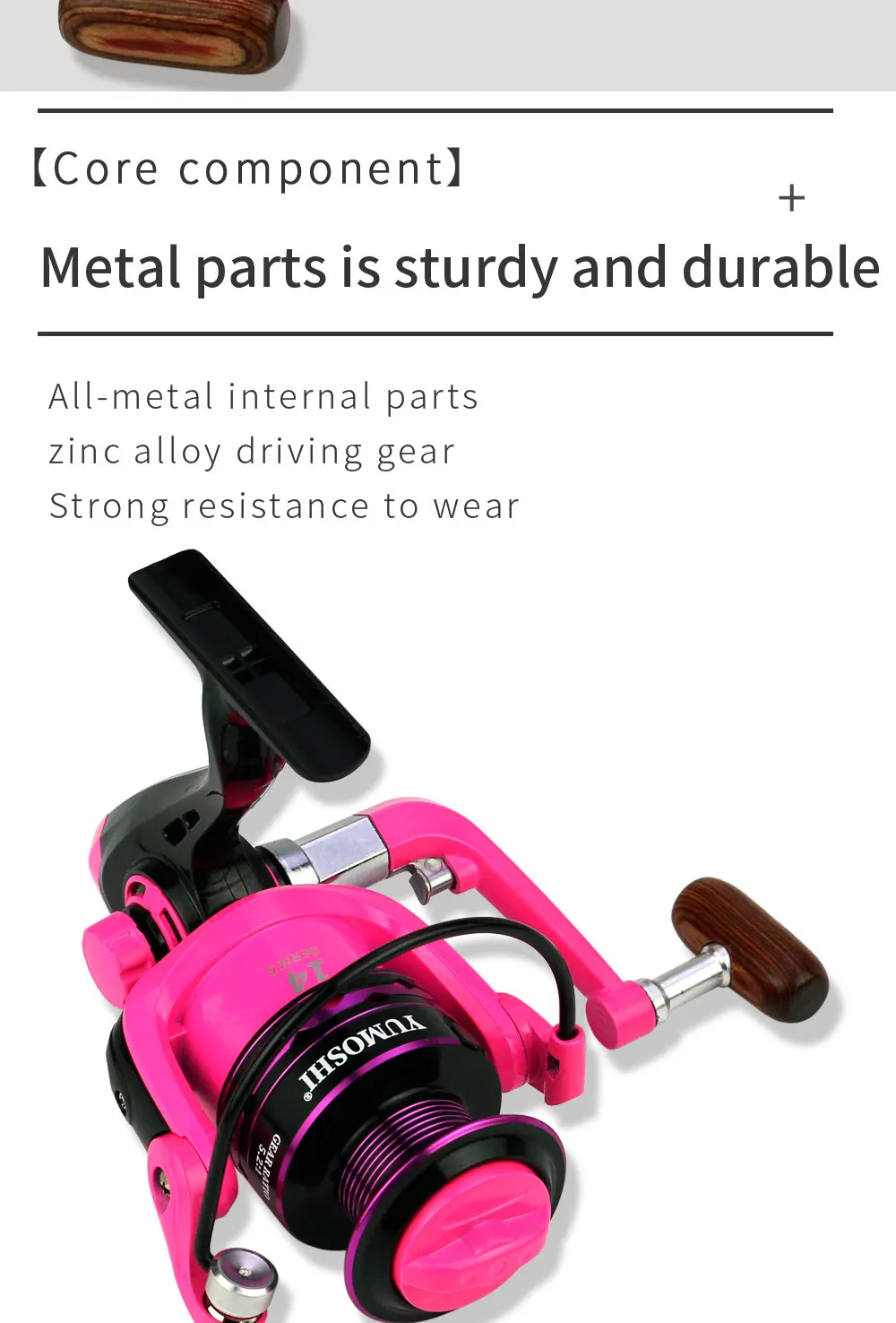 Stong Power Fishing Reel +Line 2000-7000 Spinning More Stable For Any Fish Species Left/Right Hand Spinning Reel Max Drag 5-12Kg
