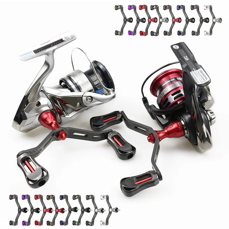 EKFan 115MM Fishing Carbon Double Handles 35G For Dawa Shmano Spinning Reel DIY